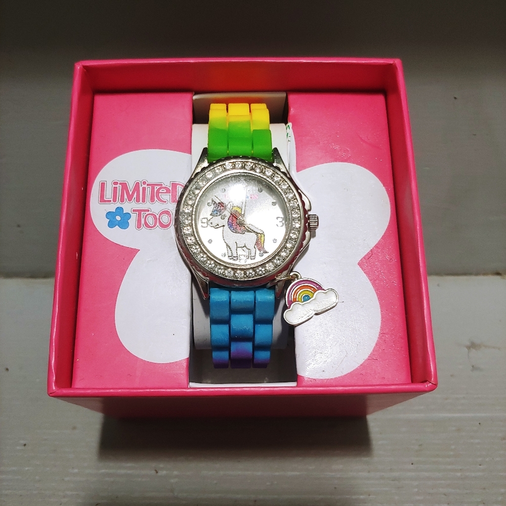 New Limited Too Girls Unicorn Rainbow Watch